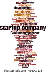 Startup company word cloud concept. Vector illustration