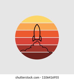 startup competition
banner concept Rocket  Vector and illustration flying rocket.Space travel to the moon.Space rocket launch.Project start up Solar System and text space