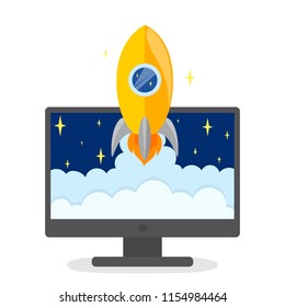 Startup concept. Business development. Testing and marketing idea. Creative thinking. Isolated flat vector illustration