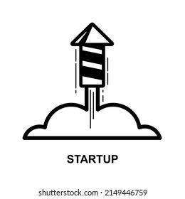 Startup concept icon isolated on white background vector illustration.