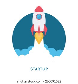 Startup concept illustration. Modern flat design template. Infographic background.