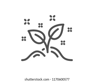 Startup concept line icon. Idea leaves sign. Launch project symbol. Quality design element. Classic style startup. Editable stroke. Vector
