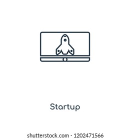 Startup concept line icon. Linear Startup concept outline symbol design. This simple element illustration can be used for web and mobile UI/UX.