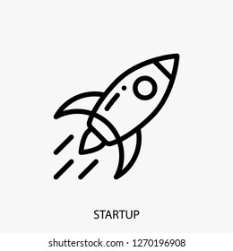 Startup concept line icon. Simple element illustration. Startup concept outline symbol design. Can be used for web and mobile UI/UX . Modern vector style.