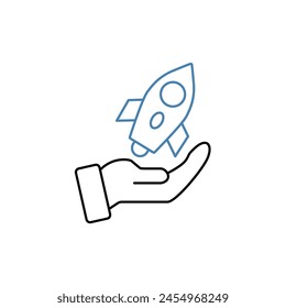 startup concept line icon. Simple element illustration. startup concept outline symbol design.