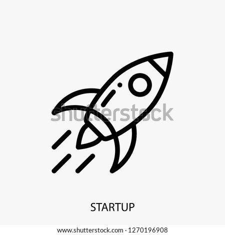 Startup concept line icon. Simple element illustration. Startup concept outline symbol design. Can be used for web and mobile UI/UX . Modern vector style.