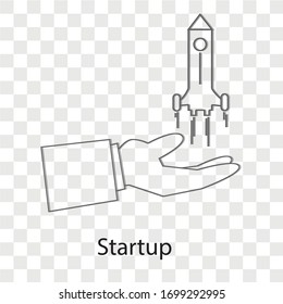 Startup concept on transparency background. Creative idea design. Flat vector illustration for template, brochure or presentation.