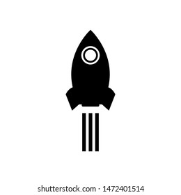 Startup concept. Rocket icon in flat design 