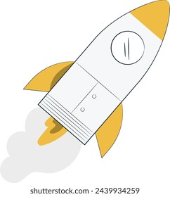 Startup concept with rocket launch.
Business banner with spaceship.
Development and advanced project.can be
used to illustrate cosmic topics or a
business startup, launching of a new
company