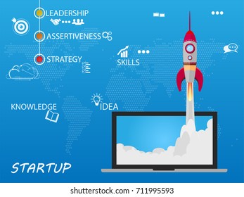 Startup creative concept vector illustration 