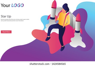 Start-Up Creative Illustration in Flat isometric Design Style.