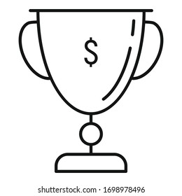 Icono del vaso de inicio. Icono de vector de taza de inicio de esquema para diseño web aislado en fondo blanco