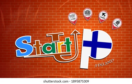 Startup  design made from the flag of Algeria, conceptual vector 