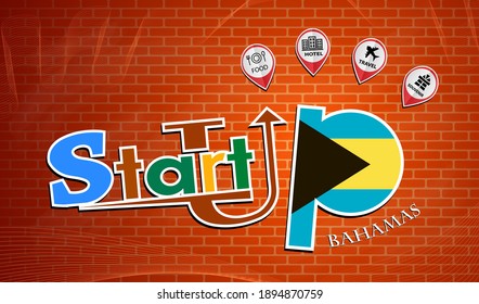 Diseño de emprendedores hecho de la bandera de Bahamas, vector conceptual 