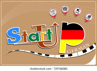 Startup  design made from the flag of German, conceptual vector illustration