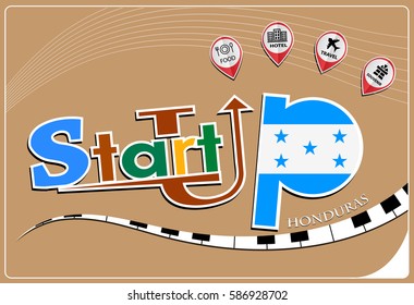 Startup  design made from the flag of Honduras, conceptual vector illustration