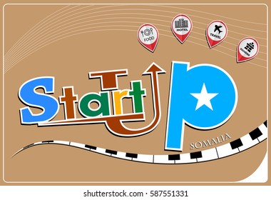 Startup  design made from the flag of Somalia, conceptual vector illustration