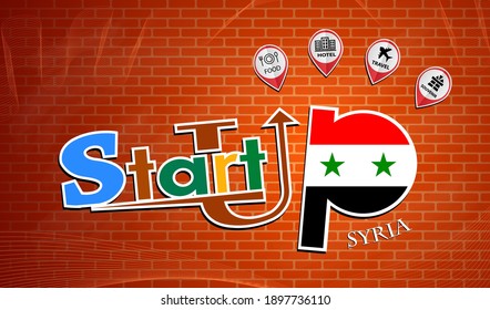 Startup  design made from the flag of Syria, conceptual vector 