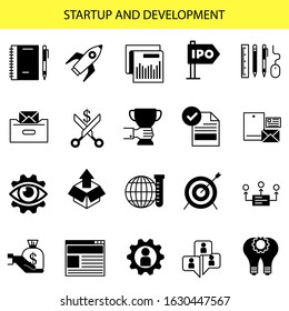 Startup and development icon vector illustration set.