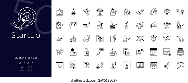 Conjunto de iconos editables de Duotone de inicio.