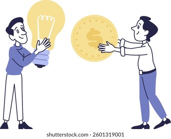 Startup Entrepreneur Trading Idea for Money.