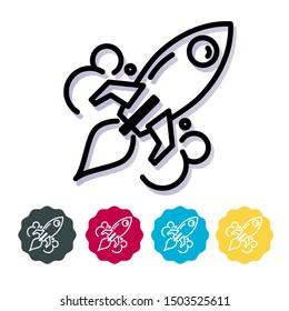 Startup Entrepreneurship Launch Icon as EPS 10 File 