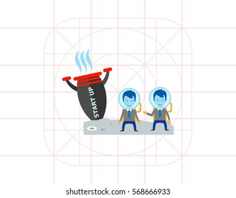 Startup Failure and Fallen Rocket Icon