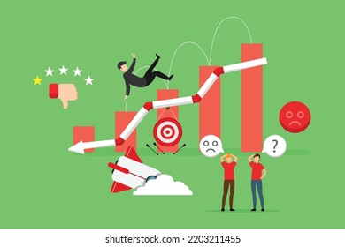 startup failure and unsuccessful launch 2d flat vector illustration concept for banner, website, illustration, landing page, flyer, etc.