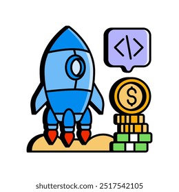 Icono de color de relleno de inicio, Ilustración vectorial.