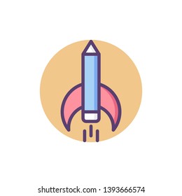 Startup filled color vector icon
