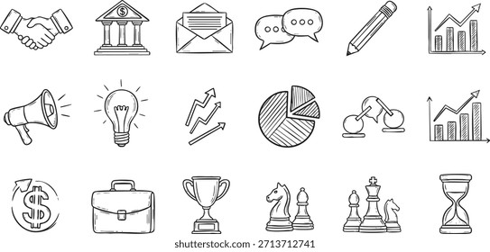 Iconos de inicio y análisis financiero