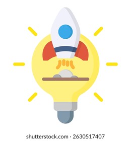 Startup flat color icon. Simple vector icon design in flat color style. Editable vector format
