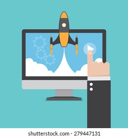 Startup. Flat design stylish