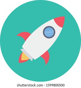 Startup Flat icons for boost  & rocket 
