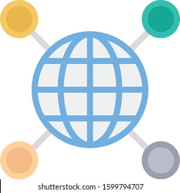 Startup Flat icons for connection  & global 