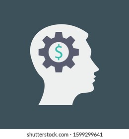 Startup Flat icons for gear  & dollar 