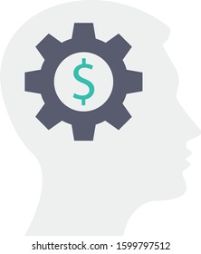 Startup Flat icons for gear  & dollar 