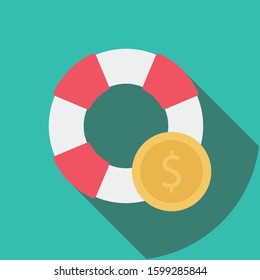 Startup Flat icons for money  & secure 