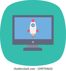 Startup Flat icons for rocket  & boost