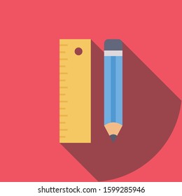 Startup Flat icons for scale  & pencil 