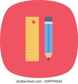 Startup Flat icons for scale  & pencil 