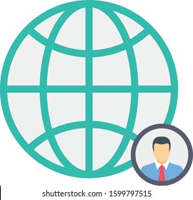 Startup Flat icons for world  & network 