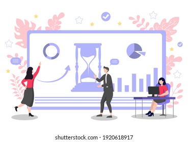 Ilustración plana de inicio del proceso de desarrollo de negocios, producto de innovación y idea creativa.