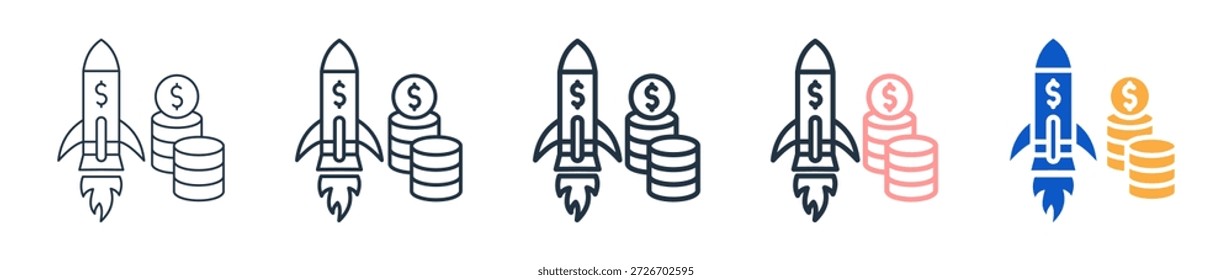 Startup Fund verschiedene Stil-Symbole setzen Vektorgrafik.
