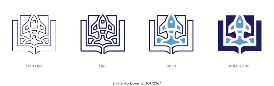 Startup funding icon in 4 different styles. Thin Line, Line, Bold, and Bold Line. Duotone style. Editable stroke.