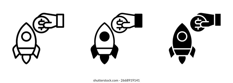 Startup Funding mehrere Symbol Stil Vektorgrafik. Einfache Vektorgrafik