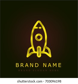 Startup golden metallic logo
