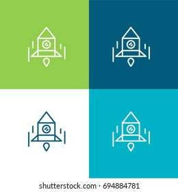 Startup green and blue material color minimal icon or logo design