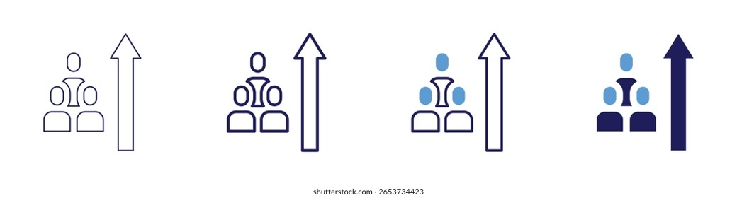 Startup growth icon in 4 different styles. Thin Line, Line, Bold Line, Duotone. Duotone style. Editable stroke.