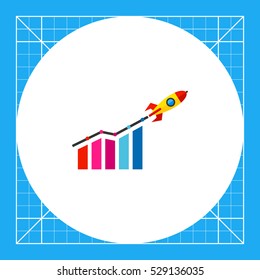 Startup Growth and Rocket Icon